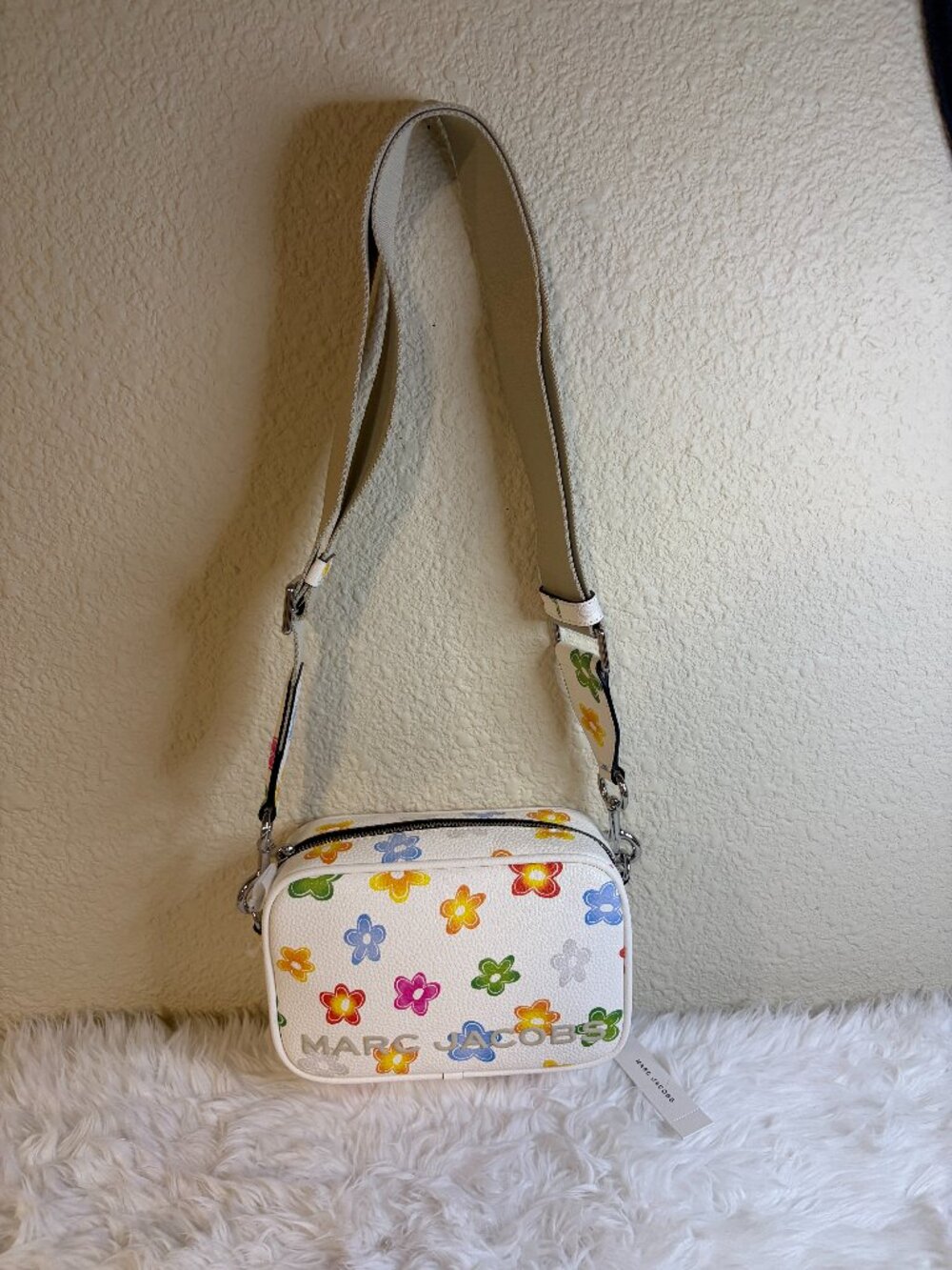 Marc Jacobs Daisy Floral Crossbody Purse White Multicolor Flower Bag NWT